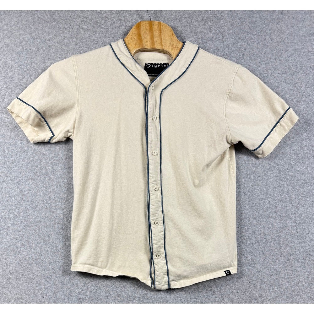 Empyre Baseball Jersey Men XL Cream Excellent Short Sleeve Contrast Piping
